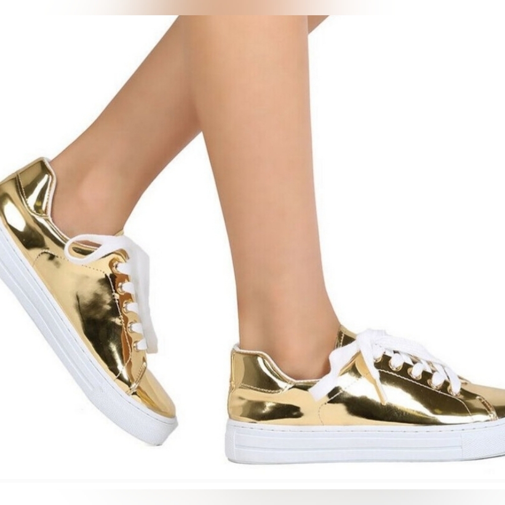 ⭐️ Host Pick⭐️ X 2 Qupid | Gold Meltalic Sneakers New
